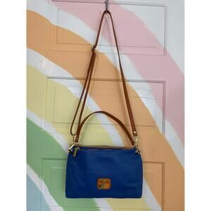 Valentina Italian Leather Blue Crossbody Bag Made in Italy